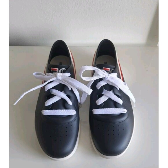 Melissa X Fila Women's Ruber Black Lace-up Jelly Red Stripe Sneakers Size 7 - Picture 4 of 13